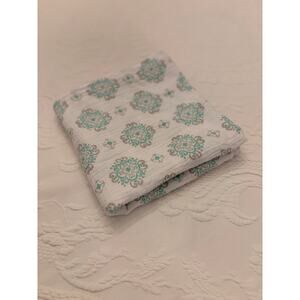 SwaddleMe Baby Swaddle Blanket 3x3 Muslin 100% Cotton White Teal Receiving
